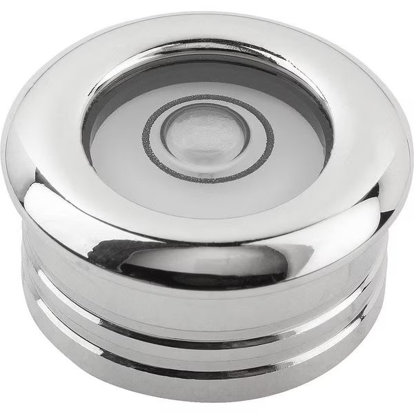 Round Spirit Level W Crimped Edge Holder D1=28 H=13 Brass, Irradiated, D=30, E30° Sensitivity 30°, Kipp, Mfr#: K1152.281330